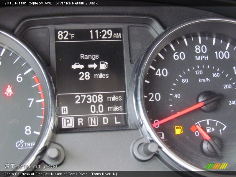 Silver Ice Metallic / Black 2011 Nissan Rogue SV AWD