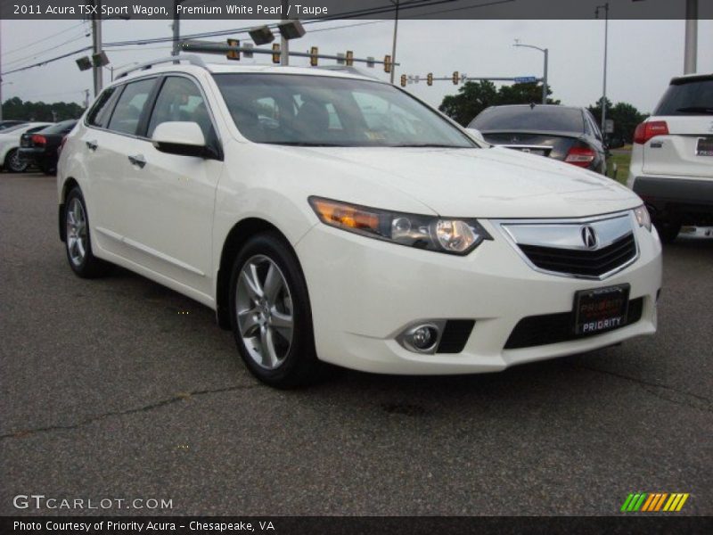 Premium White Pearl / Taupe 2011 Acura TSX Sport Wagon
