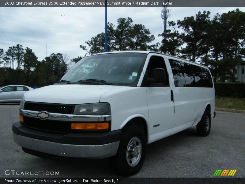 Summit White / Medium Dark Pewter 2003 Chevrolet Express 3500 Extended Passenger Van