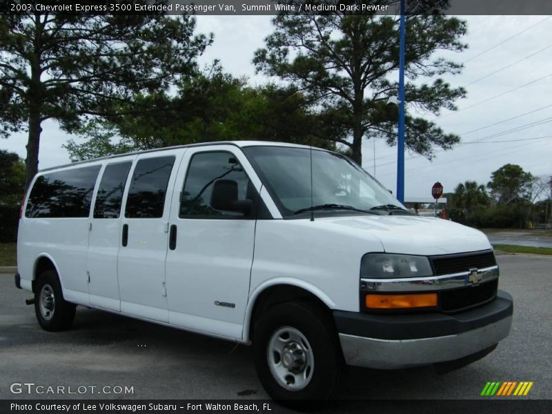 Summit White / Medium Dark Pewter 2003 Chevrolet Express 3500 Extended Passenger Van