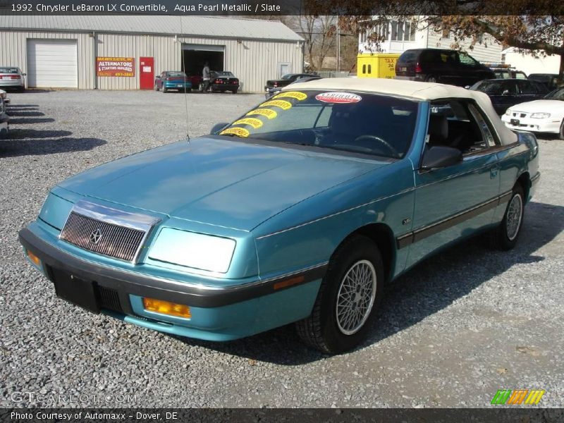 Aqua Pearl Metallic / Slate 1992 Chrysler LeBaron LX Convertible