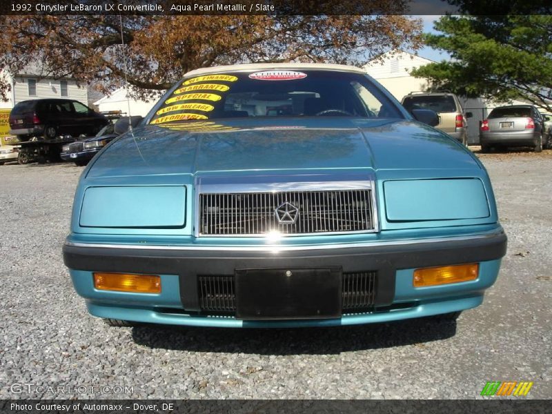 Aqua Pearl Metallic / Slate 1992 Chrysler LeBaron LX Convertible