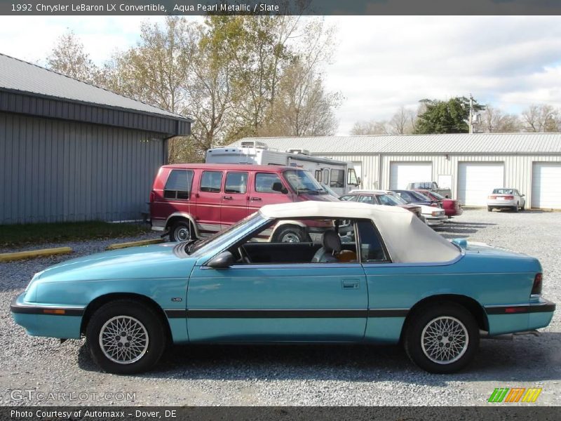 Aqua Pearl Metallic / Slate 1992 Chrysler LeBaron LX Convertible