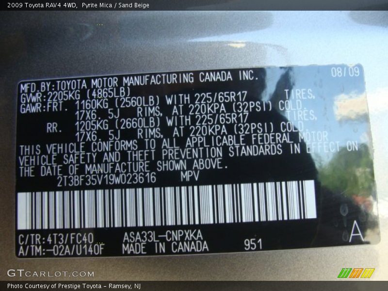 Pyrite Mica / Sand Beige 2009 Toyota RAV4 4WD