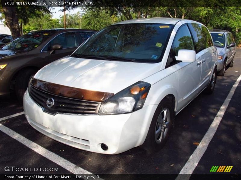 Nordic White Pearl / Gray 2008 Nissan Quest 3.5