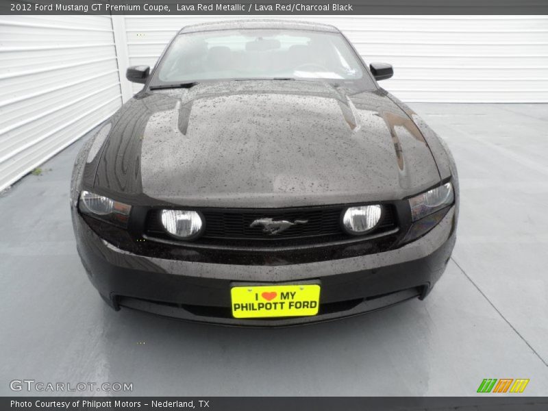 Lava Red Metallic / Lava Red/Charcoal Black 2012 Ford Mustang GT Premium Coupe