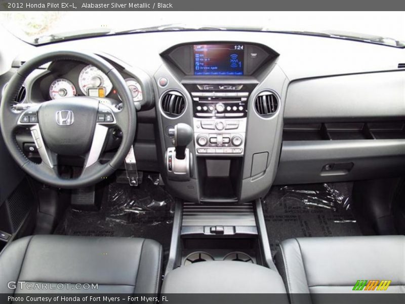 Alabaster Silver Metallic / Black 2012 Honda Pilot EX-L