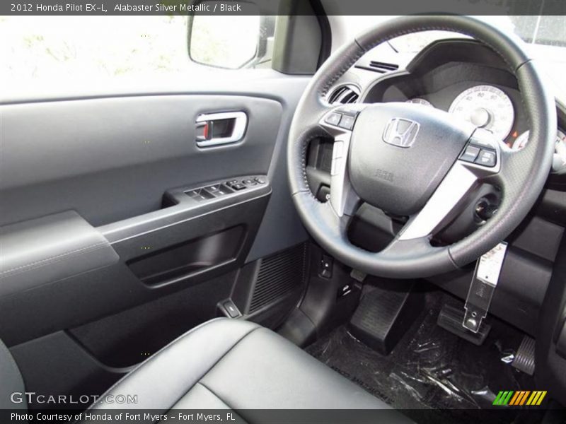 Alabaster Silver Metallic / Black 2012 Honda Pilot EX-L