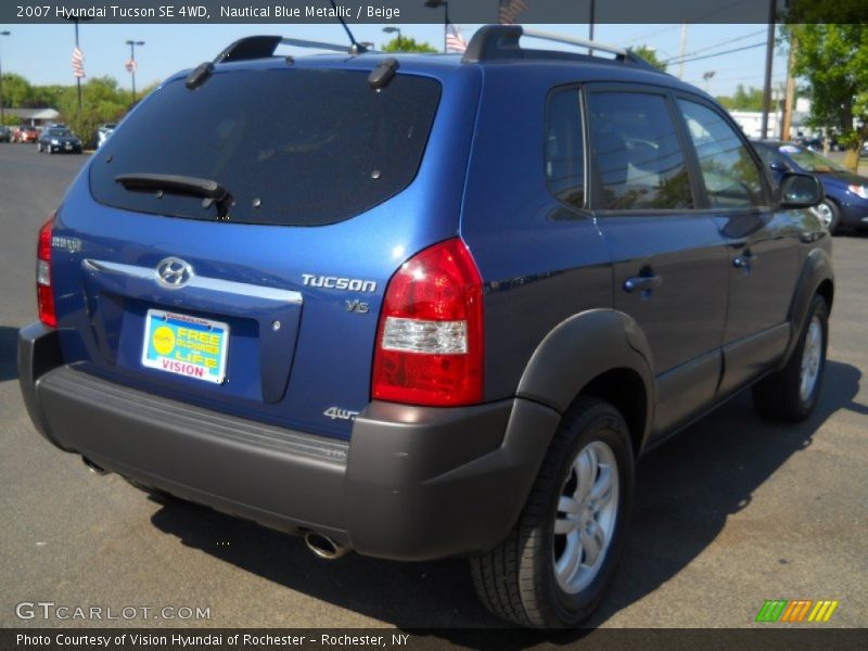 Nautical Blue Metallic / Beige 2007 Hyundai Tucson SE 4WD
