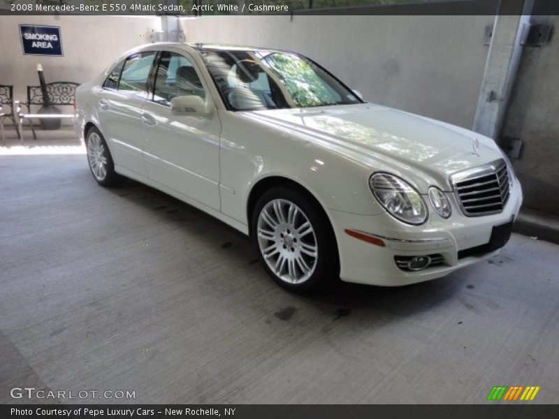 Arctic White / Cashmere 2008 Mercedes-Benz E 550 4Matic Sedan