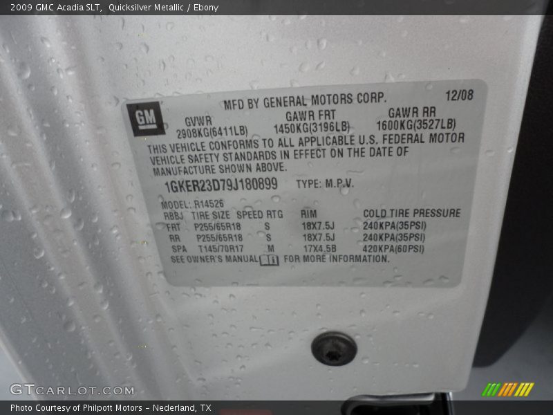 Quicksilver Metallic / Ebony 2009 GMC Acadia SLT