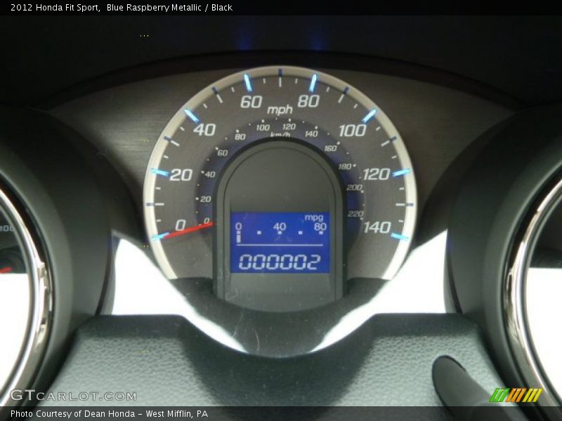Blue Raspberry Metallic / Black 2012 Honda Fit Sport