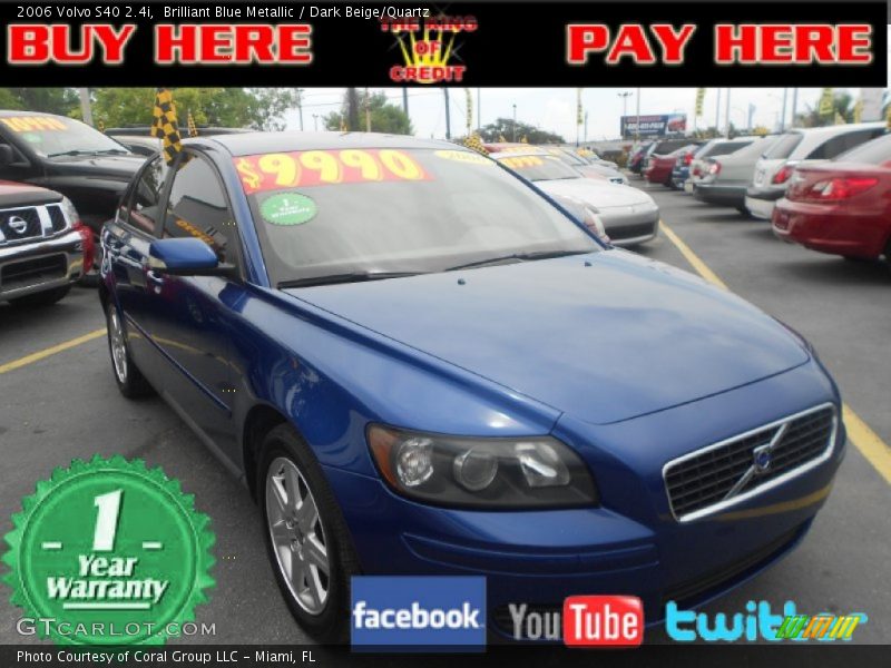 Brilliant Blue Metallic / Dark Beige/Quartz 2006 Volvo S40 2.4i