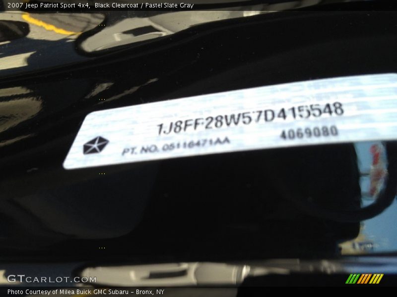 Black Clearcoat / Pastel Slate Gray 2007 Jeep Patriot Sport 4x4