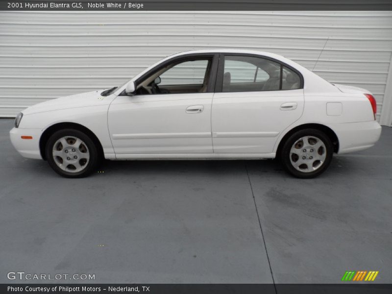 Noble White / Beige 2001 Hyundai Elantra GLS