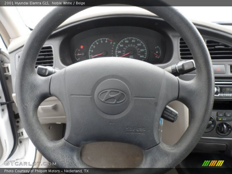 Noble White / Beige 2001 Hyundai Elantra GLS