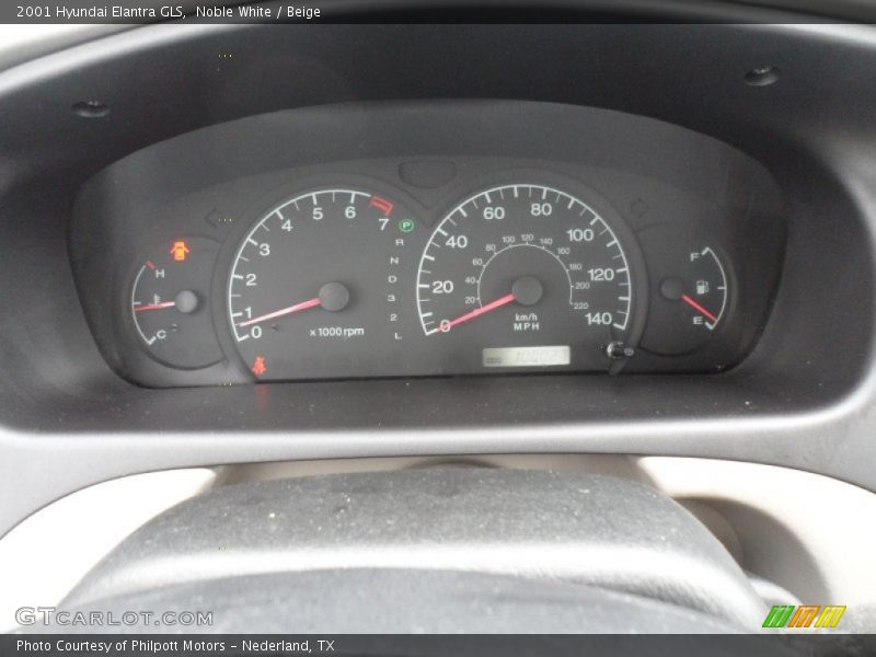 Noble White / Beige 2001 Hyundai Elantra GLS