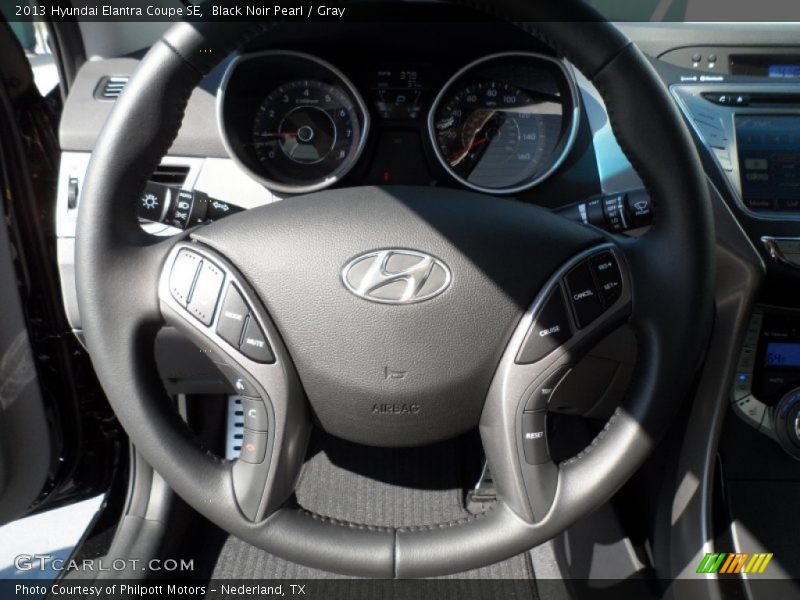 Black Noir Pearl / Gray 2013 Hyundai Elantra Coupe SE