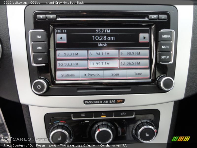Island Grey Metallic / Black 2010 Volkswagen CC Sport