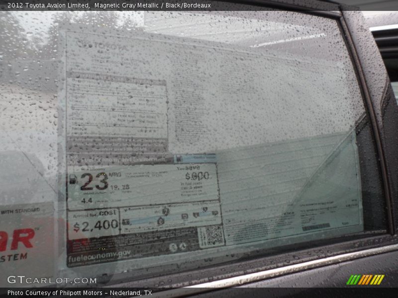 Magnetic Gray Metallic / Black/Bordeaux 2012 Toyota Avalon Limited