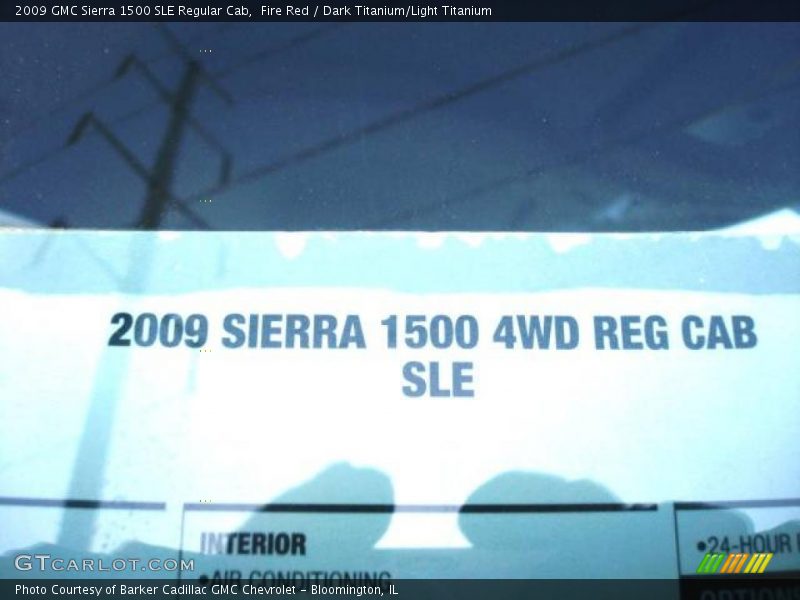 Fire Red / Dark Titanium/Light Titanium 2009 GMC Sierra 1500 SLE Regular Cab