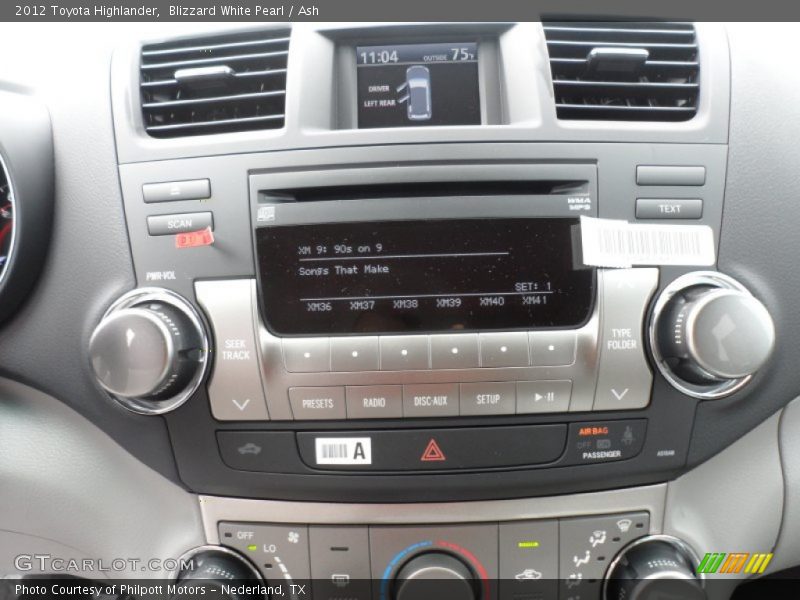 Blizzard White Pearl / Ash 2012 Toyota Highlander