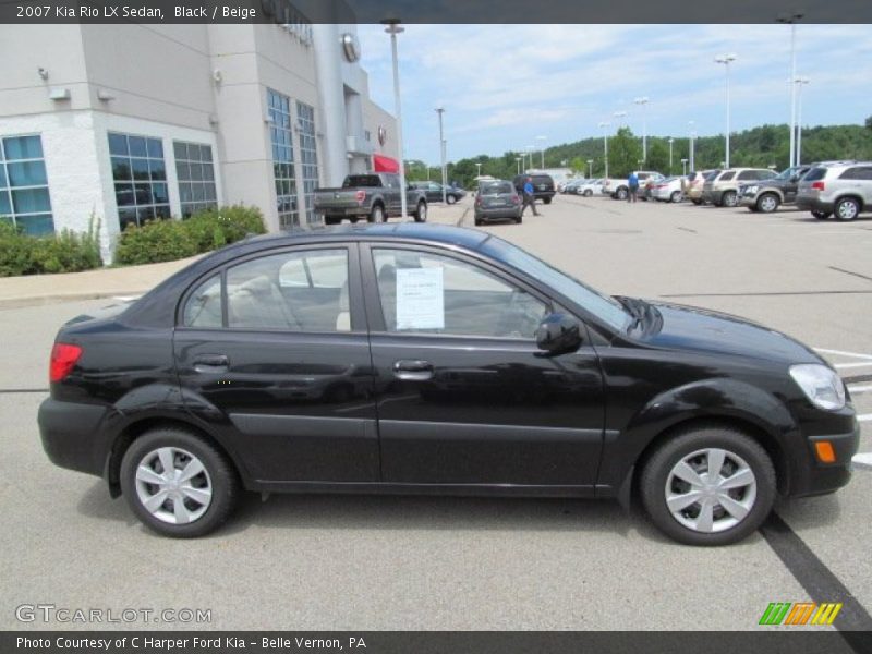 Black / Beige 2007 Kia Rio LX Sedan
