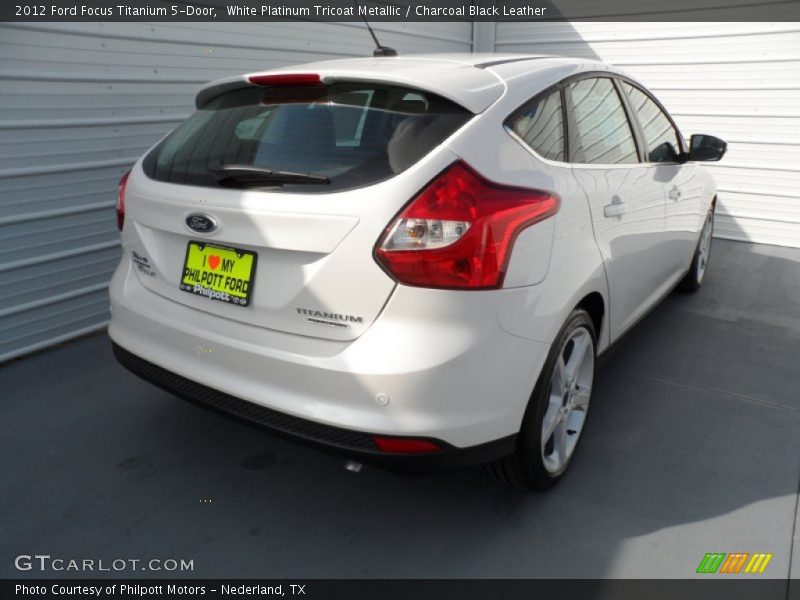 White Platinum Tricoat Metallic / Charcoal Black Leather 2012 Ford Focus Titanium 5-Door