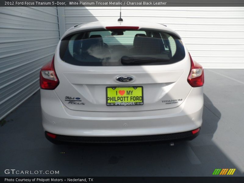 White Platinum Tricoat Metallic / Charcoal Black Leather 2012 Ford Focus Titanium 5-Door