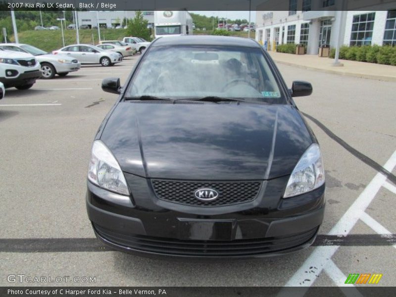 Black / Beige 2007 Kia Rio LX Sedan