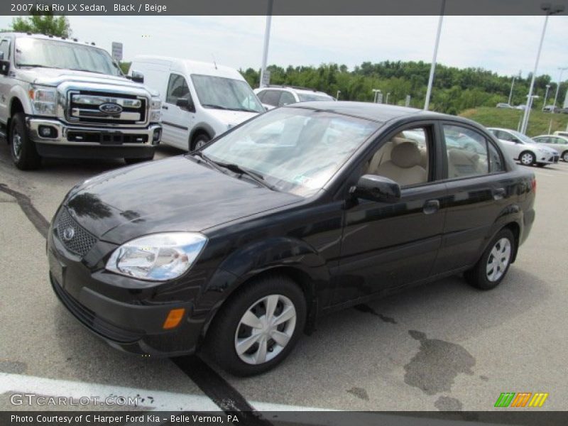 Black / Beige 2007 Kia Rio LX Sedan