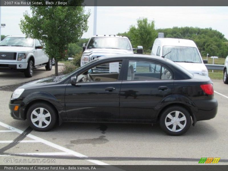 Black / Beige 2007 Kia Rio LX Sedan
