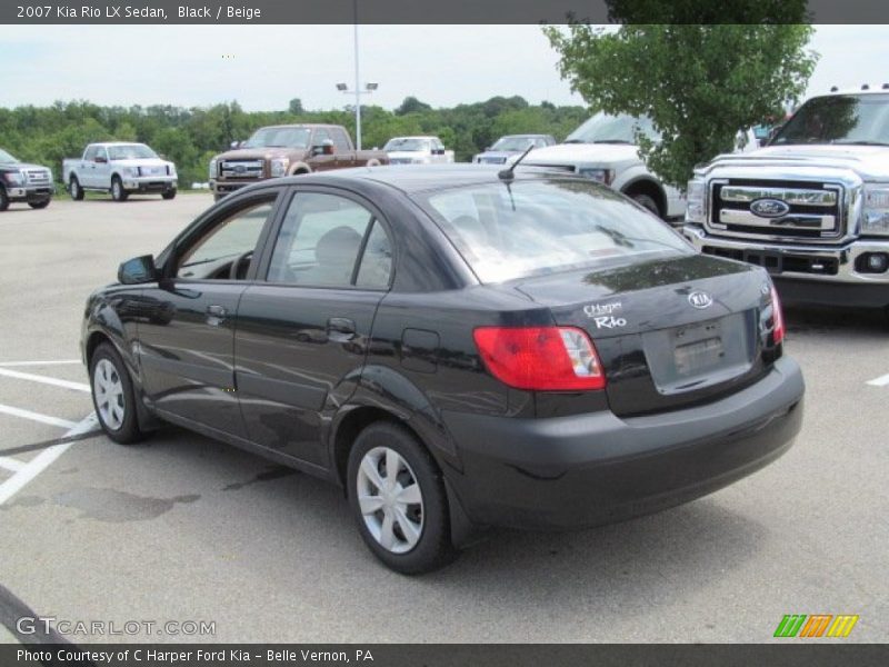 Black / Beige 2007 Kia Rio LX Sedan