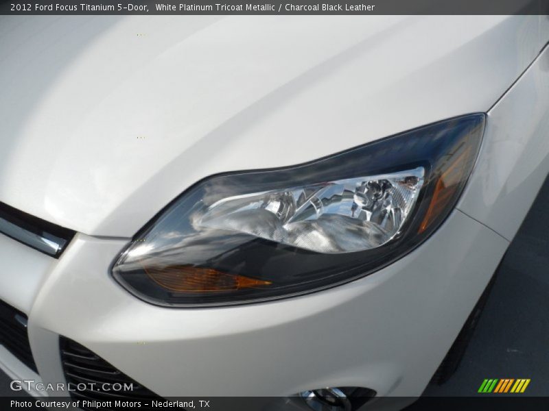 White Platinum Tricoat Metallic / Charcoal Black Leather 2012 Ford Focus Titanium 5-Door