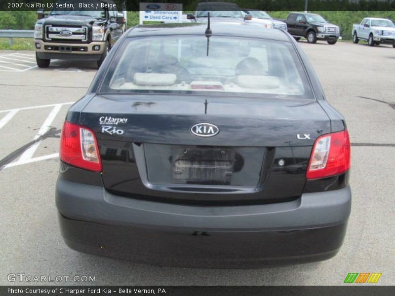 Black / Beige 2007 Kia Rio LX Sedan