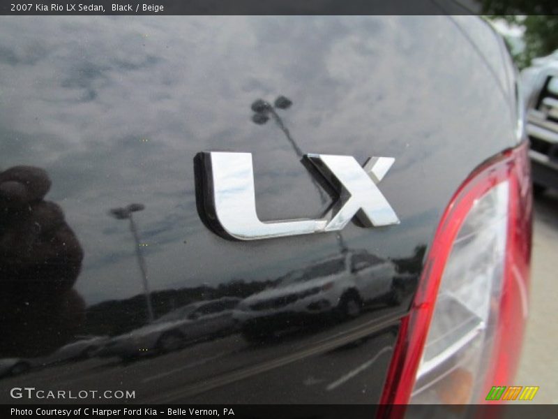 Black / Beige 2007 Kia Rio LX Sedan