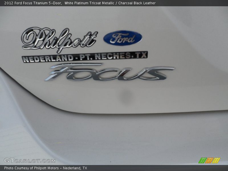 White Platinum Tricoat Metallic / Charcoal Black Leather 2012 Ford Focus Titanium 5-Door