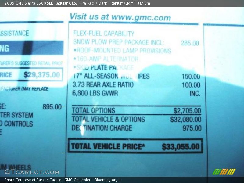 Fire Red / Dark Titanium/Light Titanium 2009 GMC Sierra 1500 SLE Regular Cab