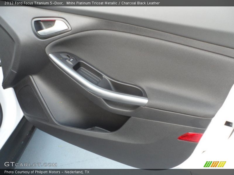 White Platinum Tricoat Metallic / Charcoal Black Leather 2012 Ford Focus Titanium 5-Door