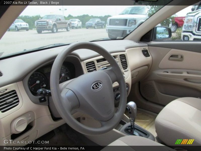 Black / Beige 2007 Kia Rio LX Sedan