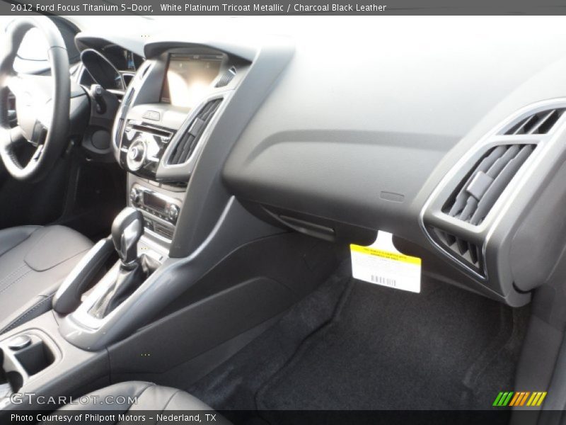 White Platinum Tricoat Metallic / Charcoal Black Leather 2012 Ford Focus Titanium 5-Door