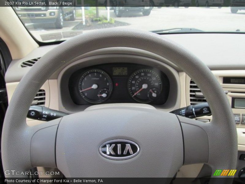 Black / Beige 2007 Kia Rio LX Sedan