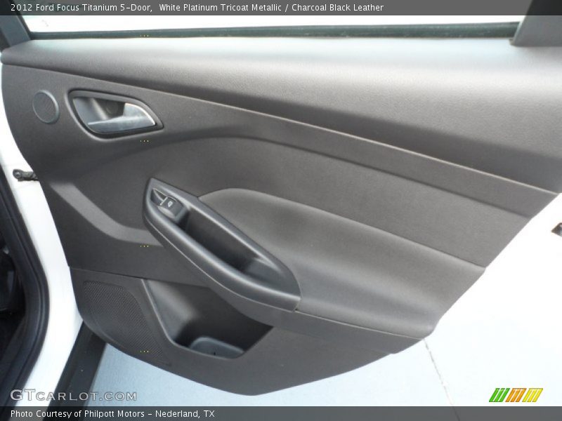 White Platinum Tricoat Metallic / Charcoal Black Leather 2012 Ford Focus Titanium 5-Door