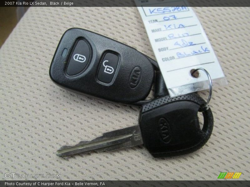 Black / Beige 2007 Kia Rio LX Sedan