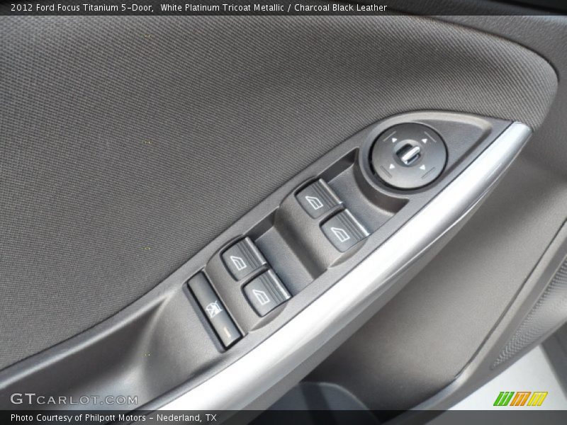 White Platinum Tricoat Metallic / Charcoal Black Leather 2012 Ford Focus Titanium 5-Door
