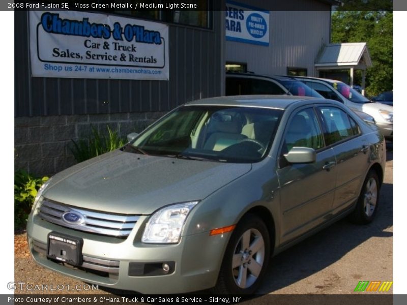 Moss Green Metallic / Medium Light Stone 2008 Ford Fusion SE