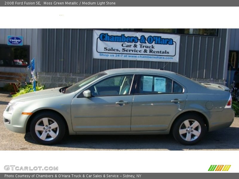 Moss Green Metallic / Medium Light Stone 2008 Ford Fusion SE