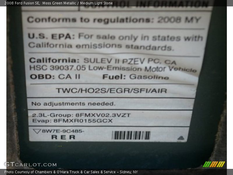 Moss Green Metallic / Medium Light Stone 2008 Ford Fusion SE