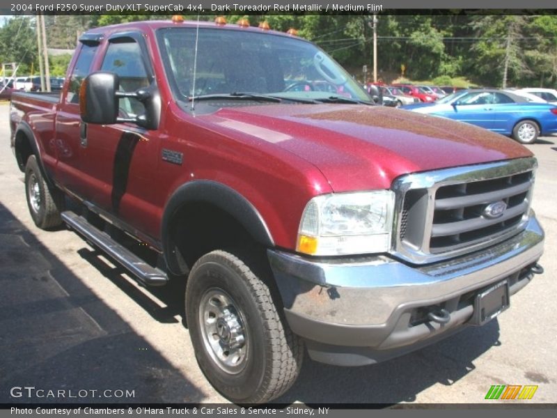 Dark Toreador Red Metallic / Medium Flint 2004 Ford F250 Super Duty XLT SuperCab 4x4