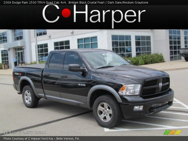 Brilliant Black Crystal Pearl / Dark Slate/Medium Graystone 2009 Dodge Ram 1500 TRX4 Quad Cab 4x4